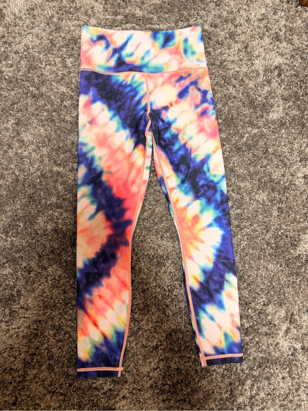 Athleta Tie-Dye High-Rise Leggings - Blue, Pink, Orange, Yellow